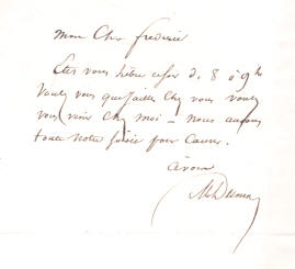Handschriftlicher Brief von Alexandre Dumas père