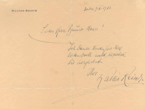 Letter Walter Reisch
